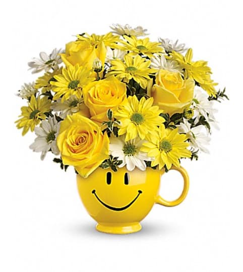 BE HAPPY BOUQUET. An arrangement by Fine's Flowers.