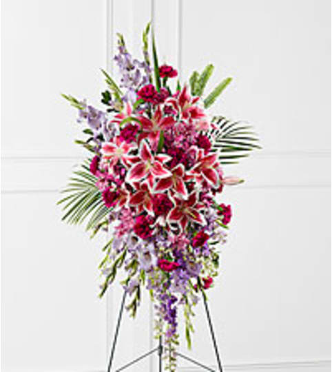 tender touch spray. An arrangement by Fine's Flowers.