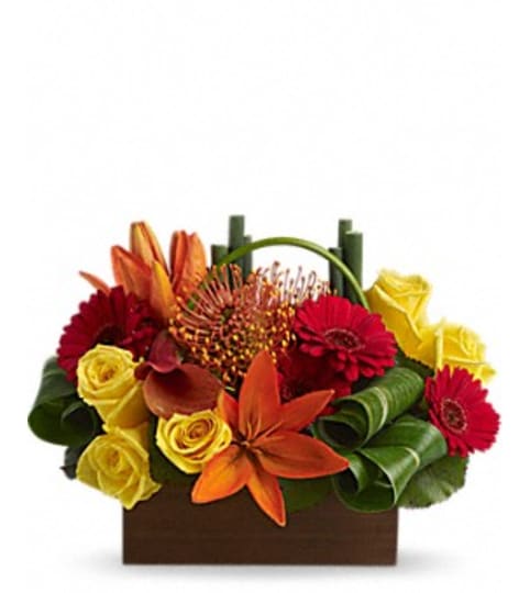 BAMBOO GATEWAY. An arrangement by Fine's Flowers.