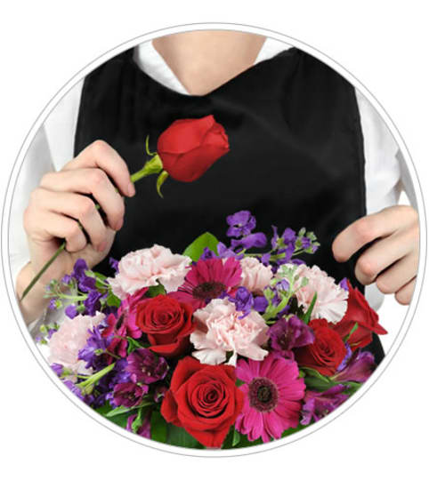 Florist's Choice for Romance. An arrangement by Fine's Flowers.