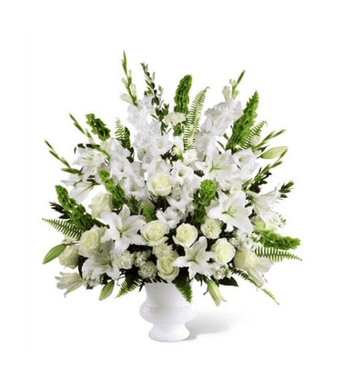 stylish tribute. An arrangement by Fine's Flowers.